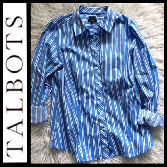 Talbots Multi-Stripe Non-Iron Perfect Shirt - Picture 5 of 8